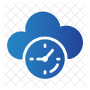 Cloud Time Clock Icon