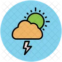 Cloud Sun Thunder Icon