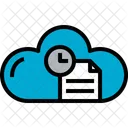 Cloud Document Time Icon