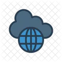 Cloud Server World Icon