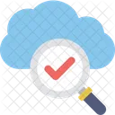 Cloud Magnifier Tick Icon