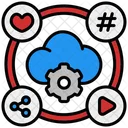 Cloud Marketing Connection Icon