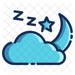 Cloud And Moon  Icon