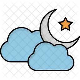 Cloud And Moon  Icon