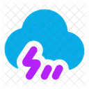 Cloud Angled Rain Zap Icon