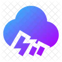 Cloud Angled Rain Zap Icon