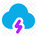 Cloud Angled Zap Icon