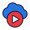 Cloud Based Learning Multimedia Video Player Icon