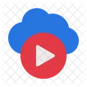 Cloud Based Learning Multimedia Video Player Icon
