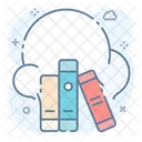 Digitale Bibliothek E Books Bildungs Cloud Symbol