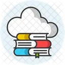 Cloud Bibliothek Cloud Buch Digitale Bibliothek Symbol