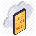 Cloud Binary Data Cloud Binary Code Mobile Binary Data Icon