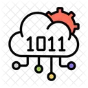 Cloud Binary Code Digital Code Binary Data Icono