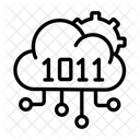 Cloud Binary Code Digital Code Binary Data Icono
