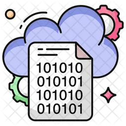 Cloud Binary File  Icon