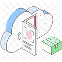 Cloud Biometric Cloud Fingerprint Cloud Service Icon