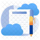 Cloud Blog Cloud Article Writing Copywriting Icon