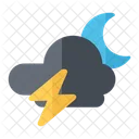 Cloud Bolt Moon  Icon