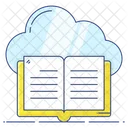 Cloud Book Cloud Learning Digital Education Icon