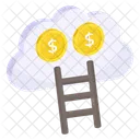 Cloud Ladder Cloud Career Cloud Money Icon