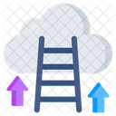 Cloud Career Cloud Ladder Cloud Stairs Icon