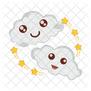 Cloud Character With Star  Icon