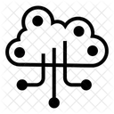 Cloud Circuit Ai Line Cloud Circuit Icon