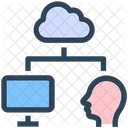 Seo Cloud Computing Monitor Icon