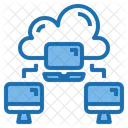 Computing Cloud System Online Icon