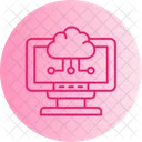 Cloud Computing Remote Working Cloud Service Icon