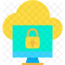Cloud Computer Lock Secure Cloud Hosting Lock Icon