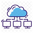 Cloud Computing Netzwerk Cloud Kommunikationsnetzwerk Cloud Technologie Symbol