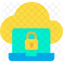 Cloud Laptop Lock Secure Cloud Hosting Icon