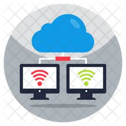 Cloud Connected Computer  Icon