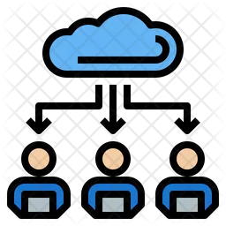 Cloud Connected Employee  Icon