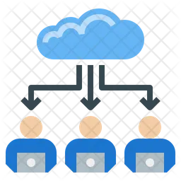 Cloud Connected Employee  Icon