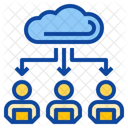 Cloud Connected Employee  Icon