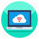 Cloud Connected Laptop  Symbol