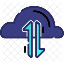 Data flow Icon - Download in Colored Outline Style