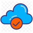 Cloud Data Check Cloud Storage Icon