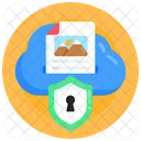 Cloud File Cloud Data Security Cloud Data Safety Icon