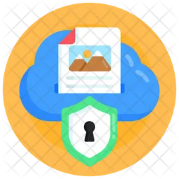 Cloud Data Safety Icon