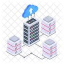 Cloud Servers Cloud Data Uploading Cloud Databases Icon