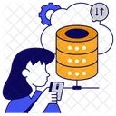 Cloud Database Dataserver Cloud Server Icon