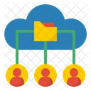 Cloud-Datenbank-Netzwerk  Symbol