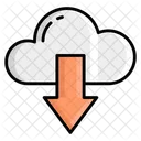 Downloading Cloud Down Arrow Icon