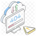 클라우드 오류 404 오류 클라우드 서비스 아이콘