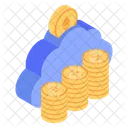 Cloud Geld Bitcoin Cloud Digitales Geld Symbol