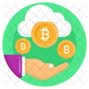 Cloud Transaktion Cloud Geld Cloud Bitcoin Symbol