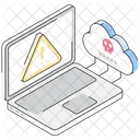 Cloud Hacking Cloud Error Cyberattack Icon